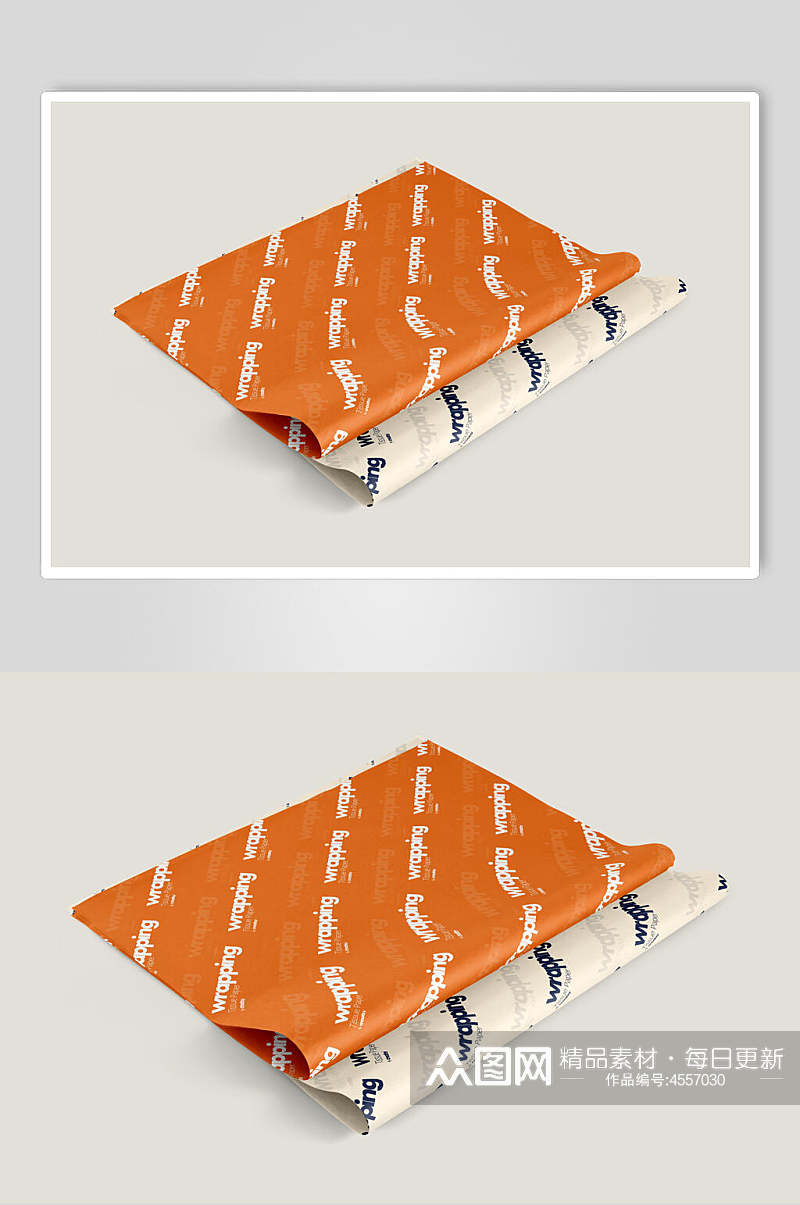 橘色叠放礼品包装背景墙纸样机素材