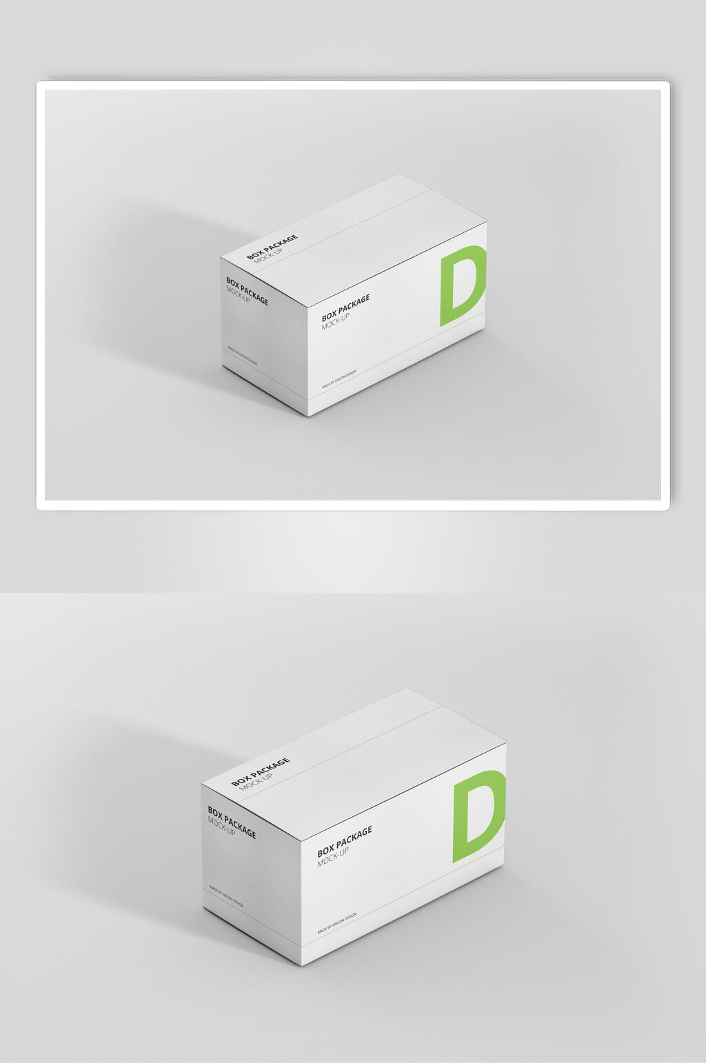D字母方形纸盒样机素材