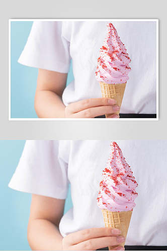 红色冰淇淋图片
