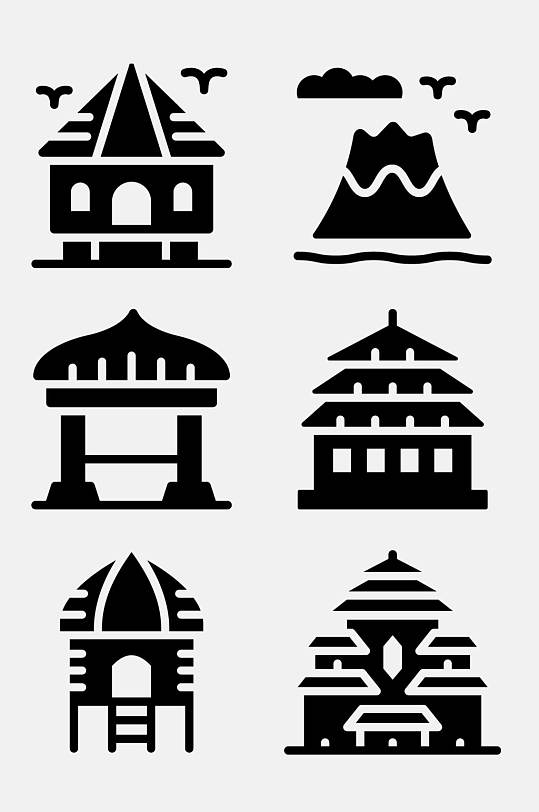 凉亭印度尼西亚文化图标免抠素材