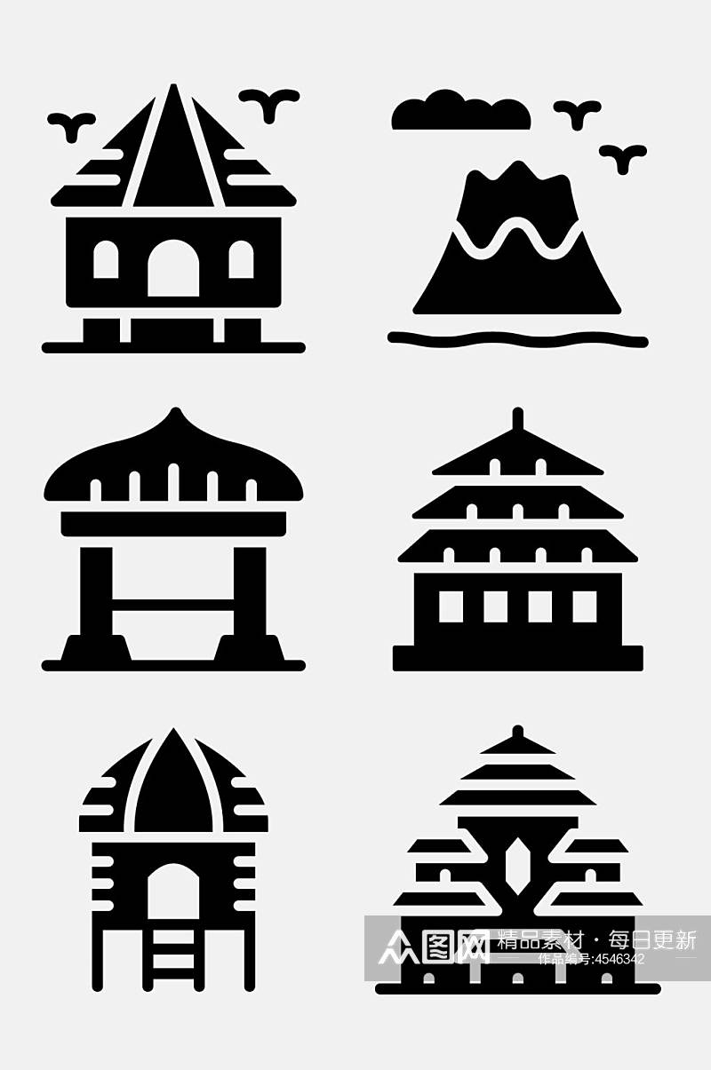 凉亭印度尼西亚文化图标免抠素材素材