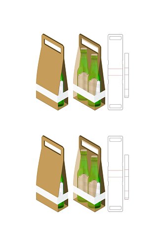 饮料产品包装盒刀模展开图