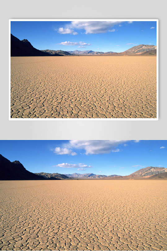 蓝天沙漠荒丘图片