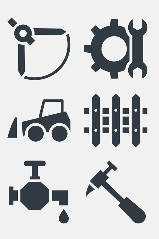 水龙头施工建造图标免抠素材