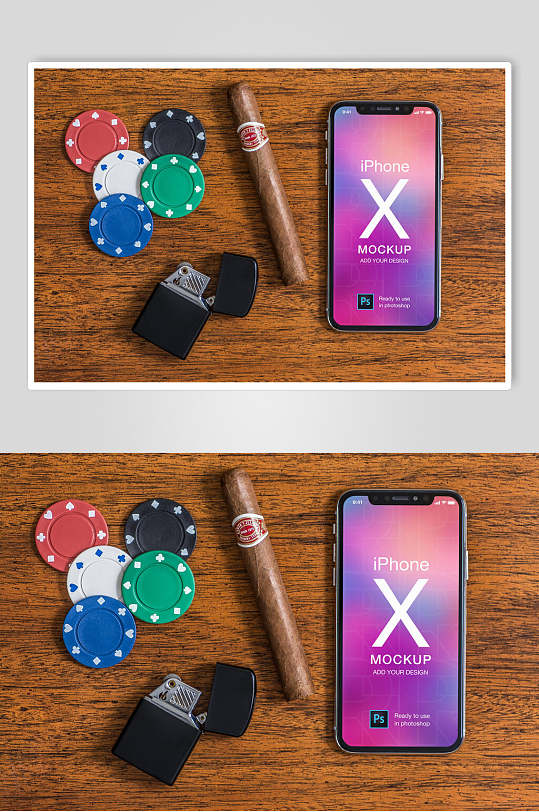 打火机iPhoneX手机样机-众图网