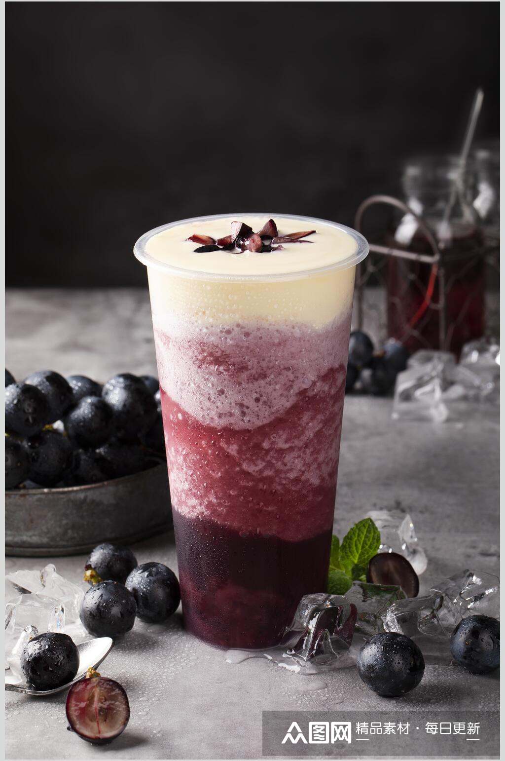 葡萄紫色的奶茶图片素材