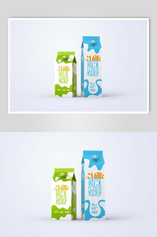 盒子蓝绿色的饮料包装样机