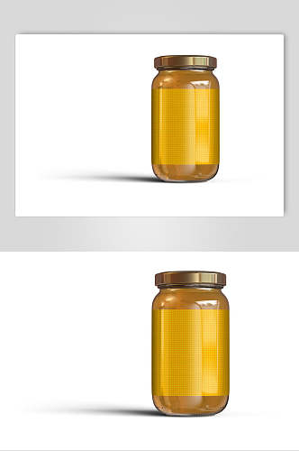 长款玻璃蜂蜜罐头瓶样机