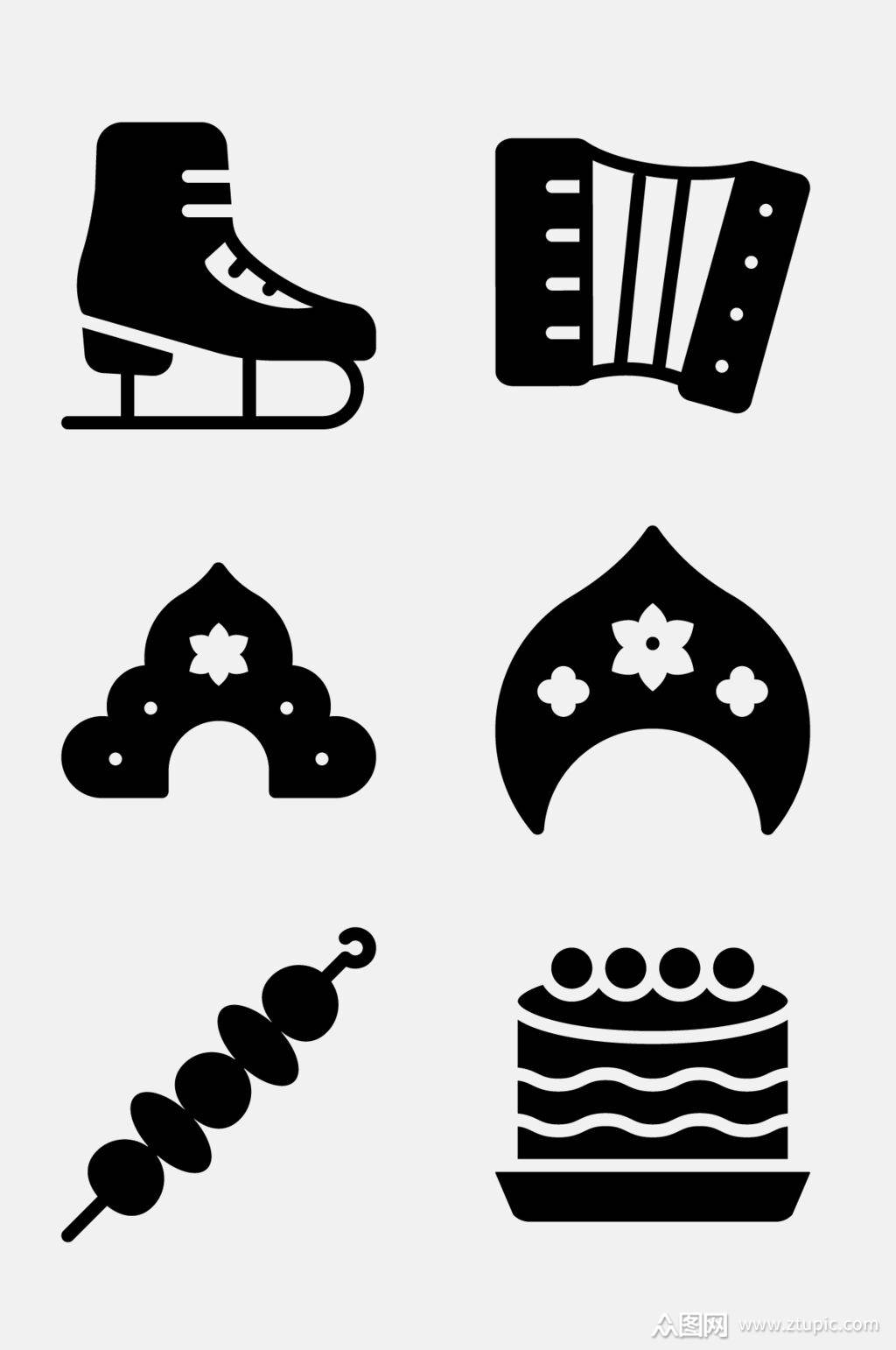 创意俄罗斯文化图标免抠素材素材