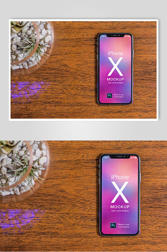 紫色iPhoneX手机样机-众图网