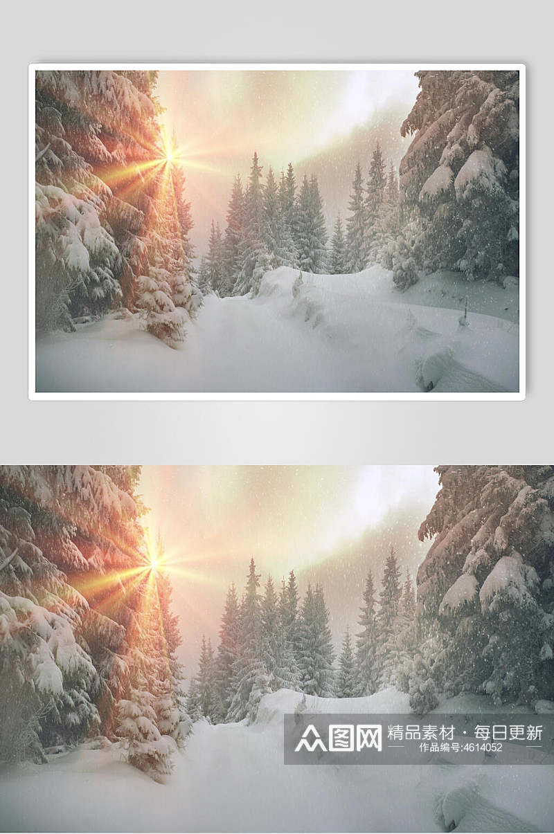 唯美冬季雪景摄影图片素材