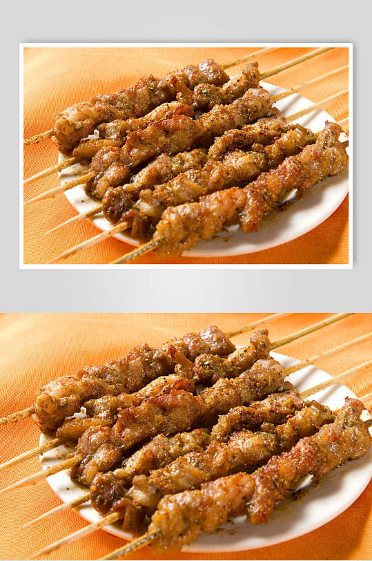 大肉串烧烤炸串摄影图