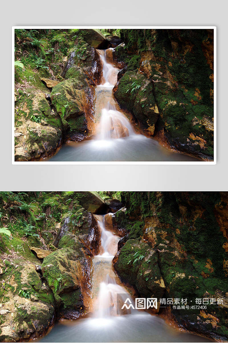 瀑布大自然景观摄影图素材