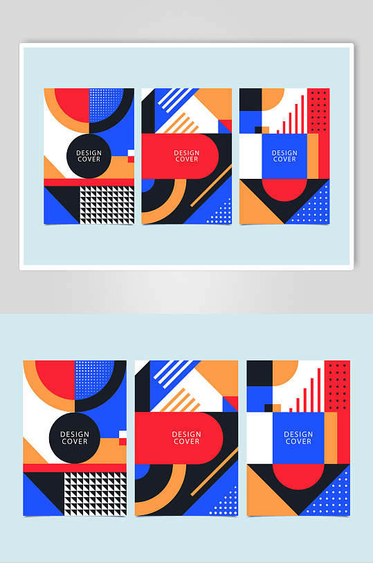 个性时尚几何图案海报矢量素材