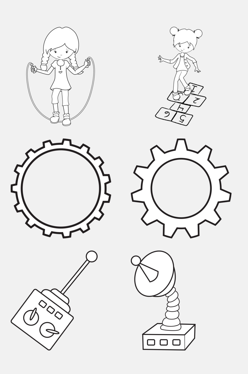 卫星黑白简笔画免抠素材素材