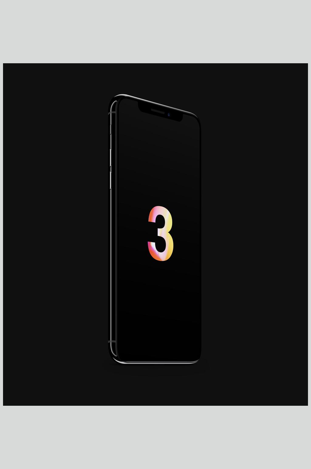 黑色简约iPhone手机样机素材