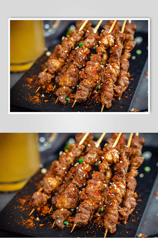羊肉串辣椒面串串烧烤图片-众图网