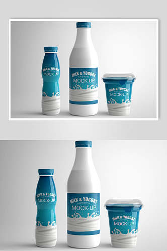瓶子塑料酸奶盒样机