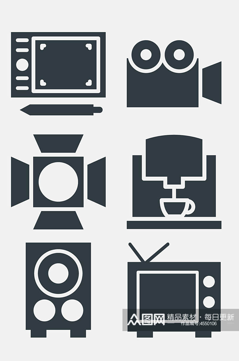 录像机电子电器图标免抠素材素材