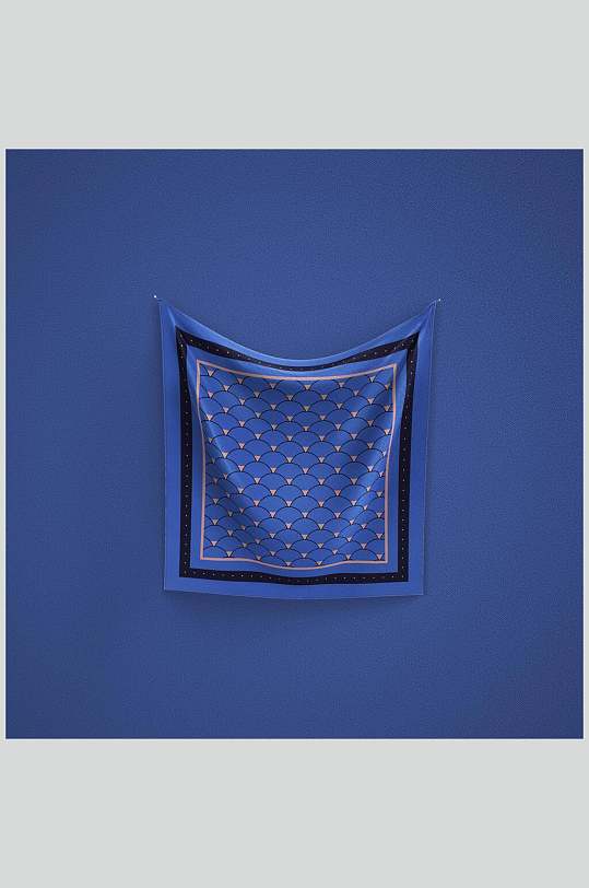 蓝色丝巾方巾样机