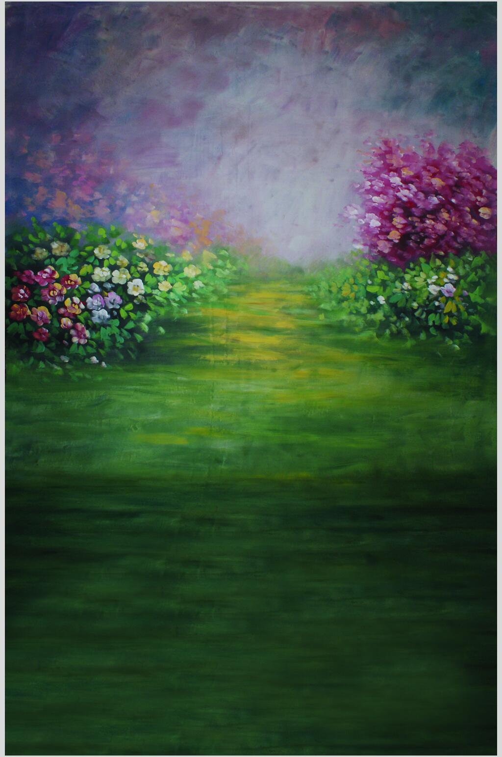 粉色花卉复古风景背景高清图片素材