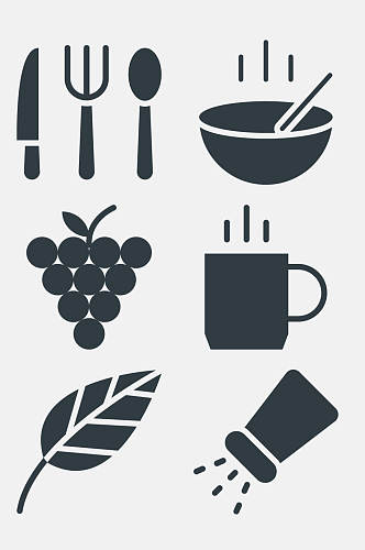 葡萄刀具食物餐饮图标免抠素材