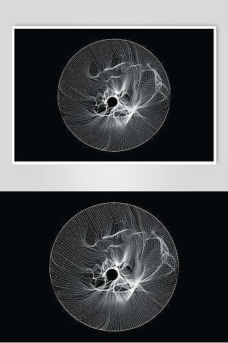 圆形抽象线条粒子底纹矢量素材