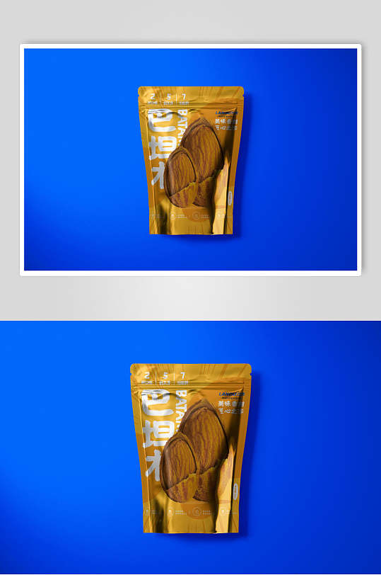 金色巴塔木塑料袋零食包装袋样机