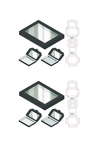 时尚产品包装盒刀模展开图