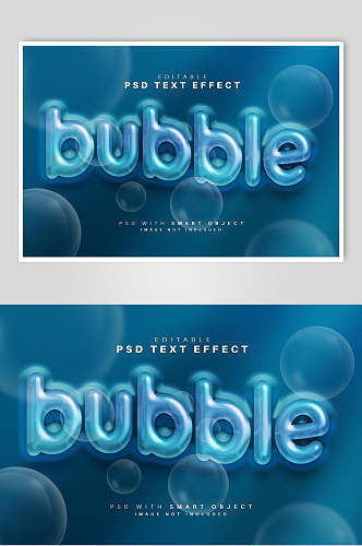 BUBBLE标题字体文本效果样机