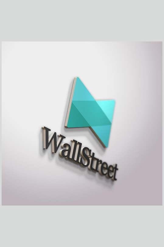 蓝色墙面立体凹凸logo样机