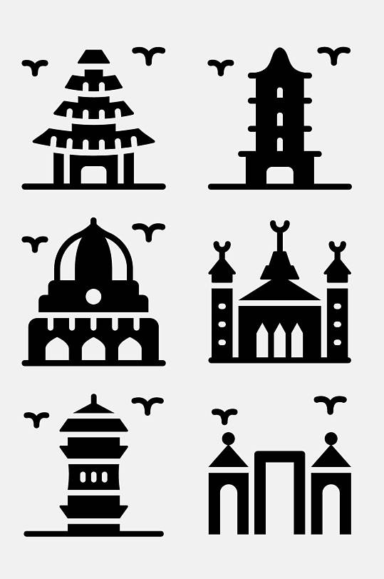 标治物建筑印度尼西亚文化图标免抠素材