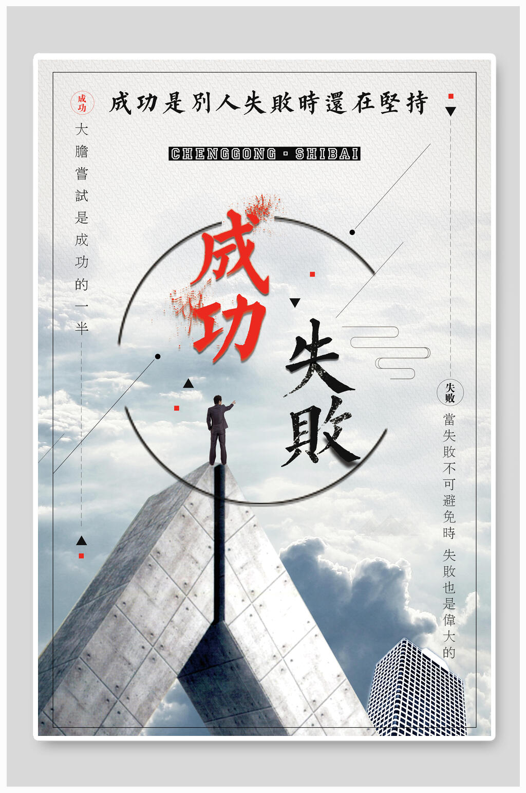 成功失败企业文化海报素材