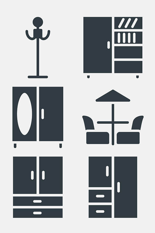 衣柜家具设备图标免抠素材