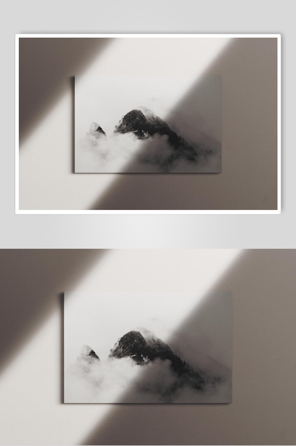水墨风艺术画框样机素材