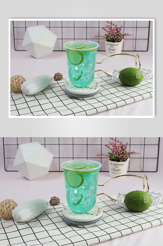 青色奶茶图片