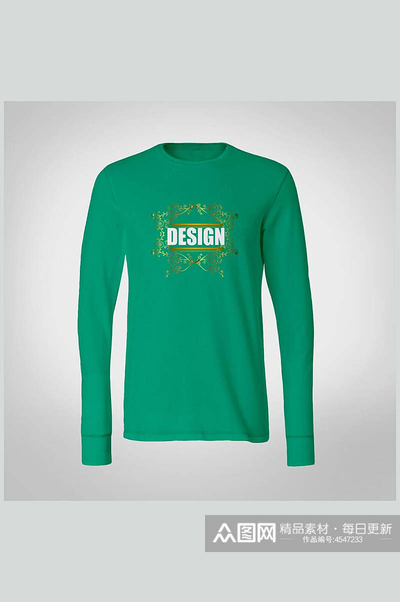 绿色T恤服装样机素材