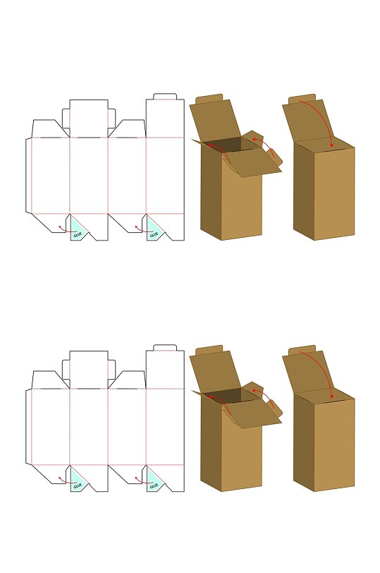 高级名酒详细分解产品包装盒展开图