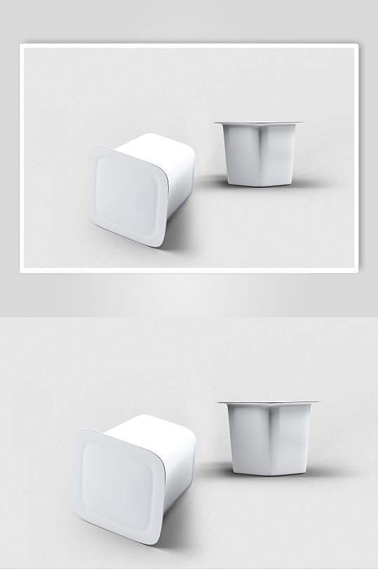白色的塑料酸奶盒样机