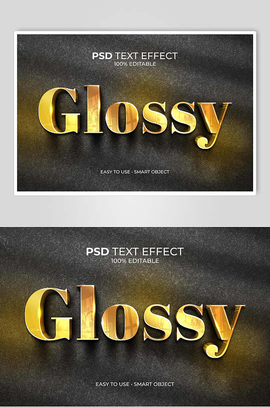 GLOSSY标题字体文本效果样机-众图网