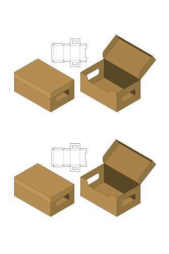 简约产品包装盒刀模展开图