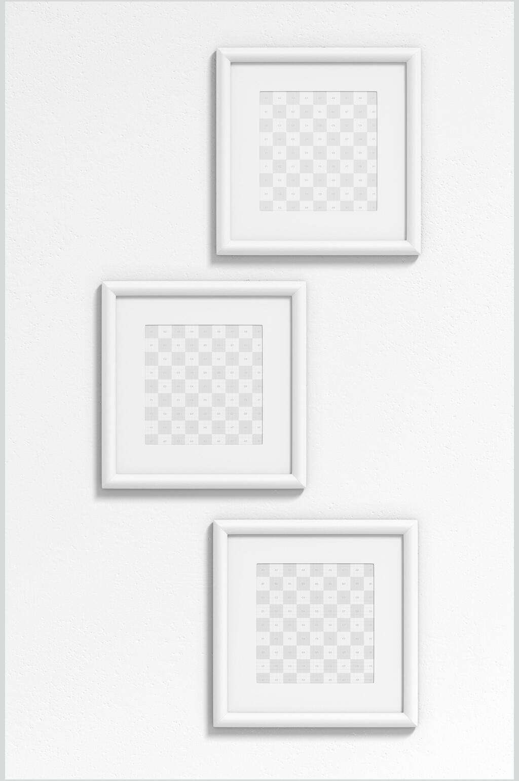 白色方形画框展示样机素材