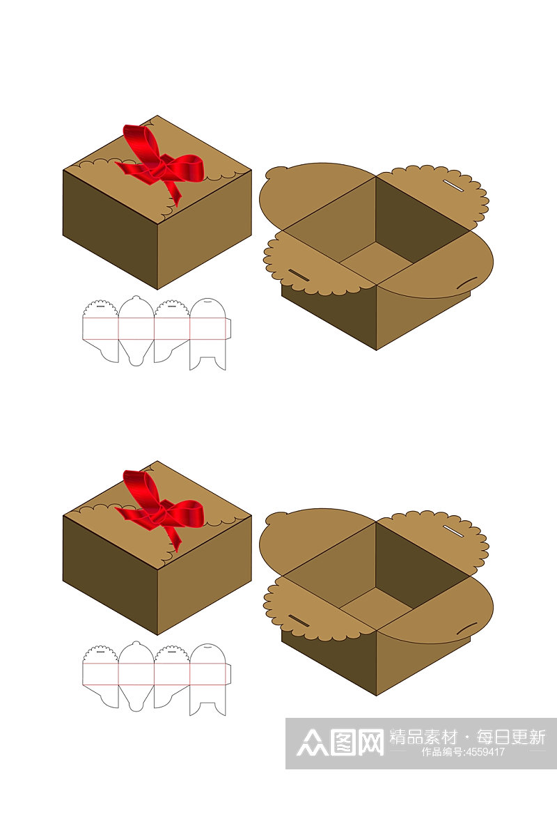 商务产品包装盒刀模展开图素材