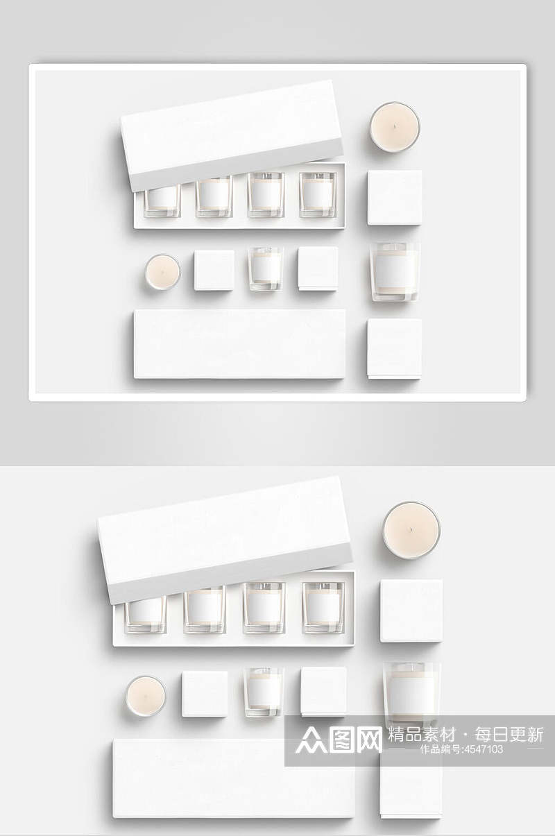 套装蜡烛包装纸盒样机素材