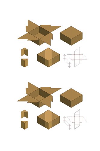 创意产品包装盒刀模展开图