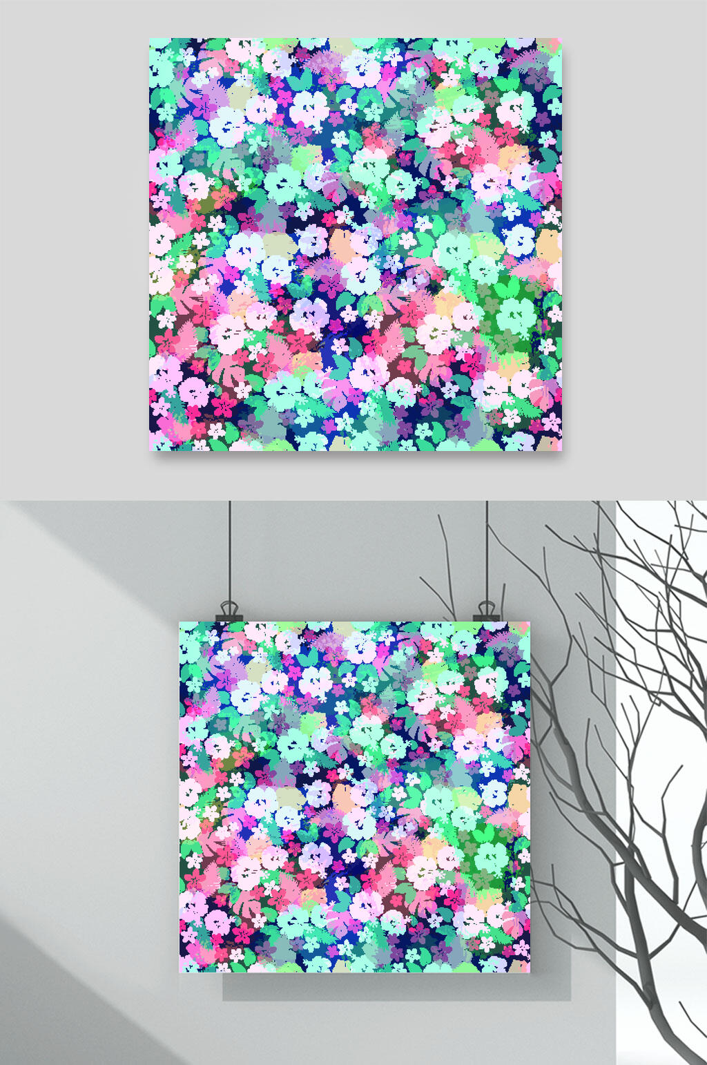 小碎花热带植物矢量素材素材