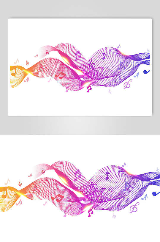 波浪音乐音符矢量素材