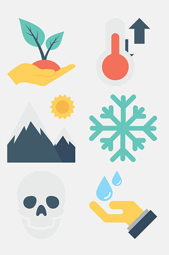 雪山自然卡通图标免抠素材