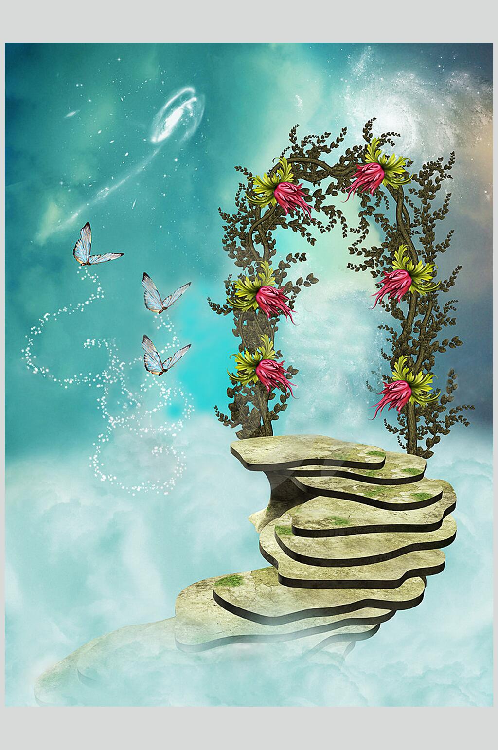 花门创意画意背景图素材