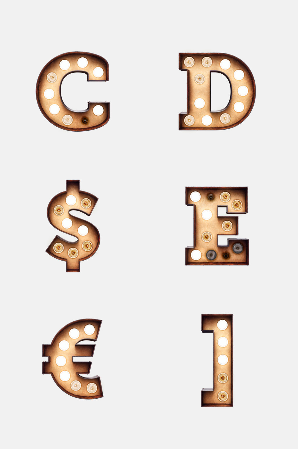 时尚跑马灯数字字母免抠素材素材